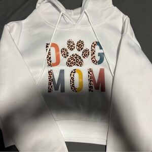 SHEIN White 'Dog Mom' Hoodie